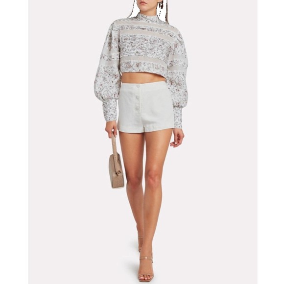 Sir. The Label Laney Linen High-waist Button Front Mini Shorts Size XS - Picture 1 of 16